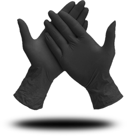 BLACK NITRILE GLOVES 4.8 MIL