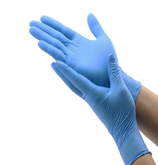 BLUE NITRILE GLOVES 4mm